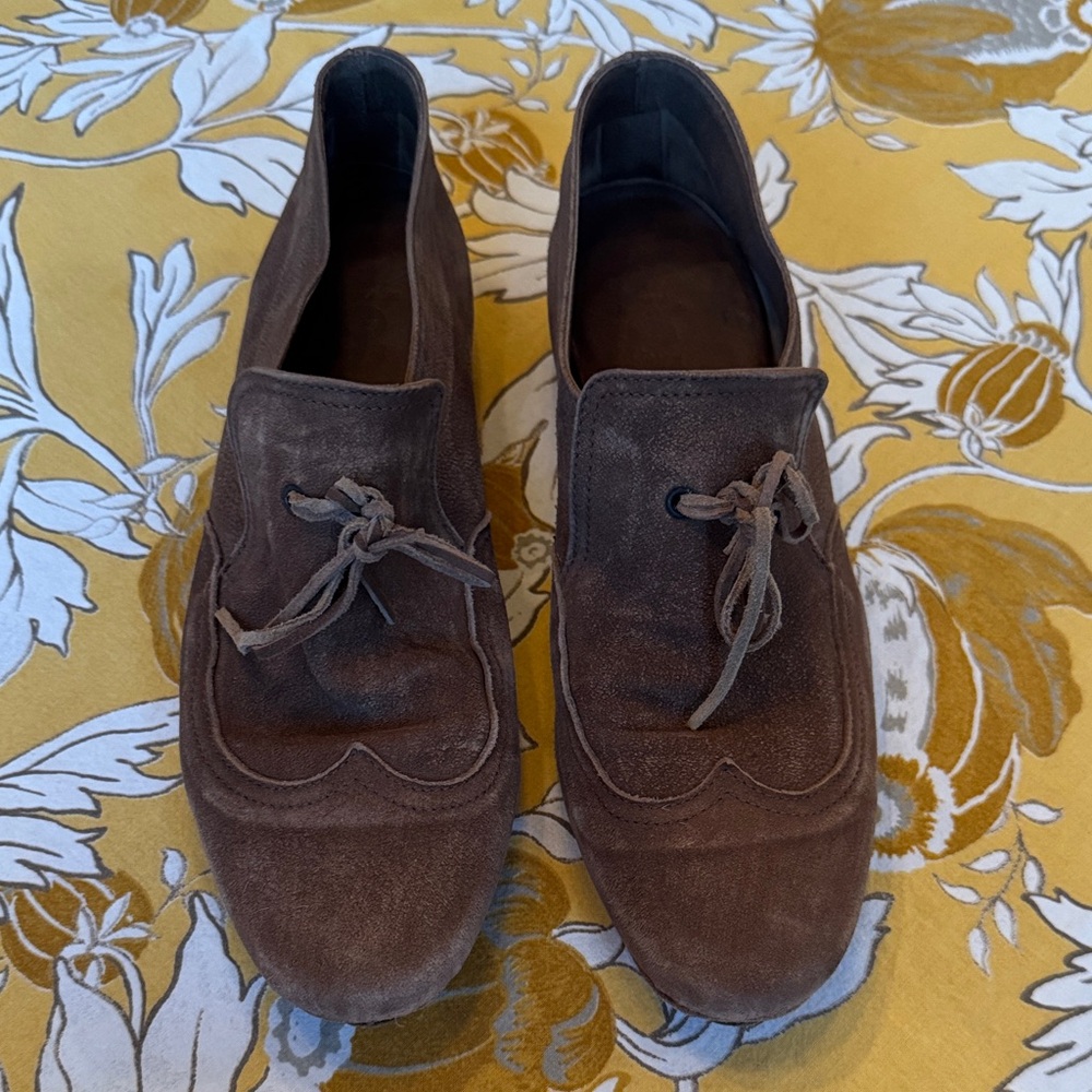 Brown suede soft slip on loafers. Made in Italy